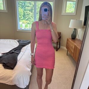 NWOT Mikoh Pink Crinkle Dress